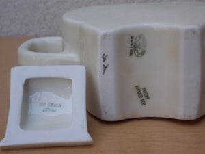 I Like Mikes Mid Century Modern Coffee Servers & Tea Pots Small White Interlocking Top Teapot by Fraunfelter