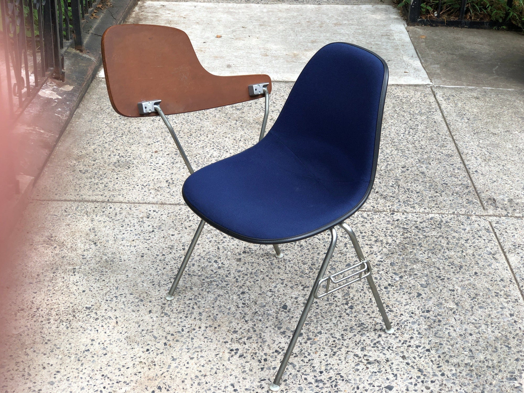 I Like Mikes Mid Century Modern desk chair Eames Miller DSS Shell Stacking Chair With Folding Desk