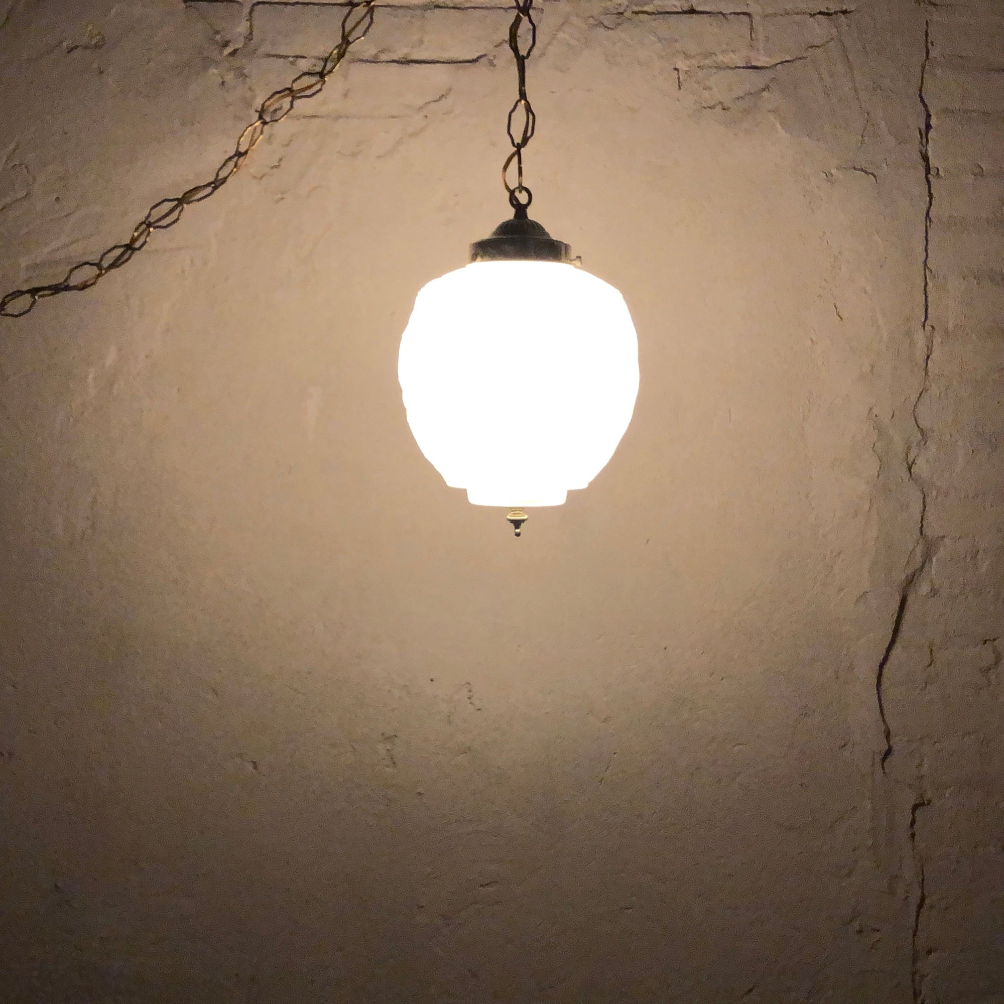 I Like Mikes Mid Century Modern Lighting Fixtures Small Modern White Iridescent Glass Hanging Pendant Light