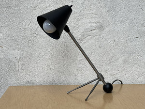 I Like Mikes Mid Century Modern lighting Small Modern Black Metal Task Desk Lamp
