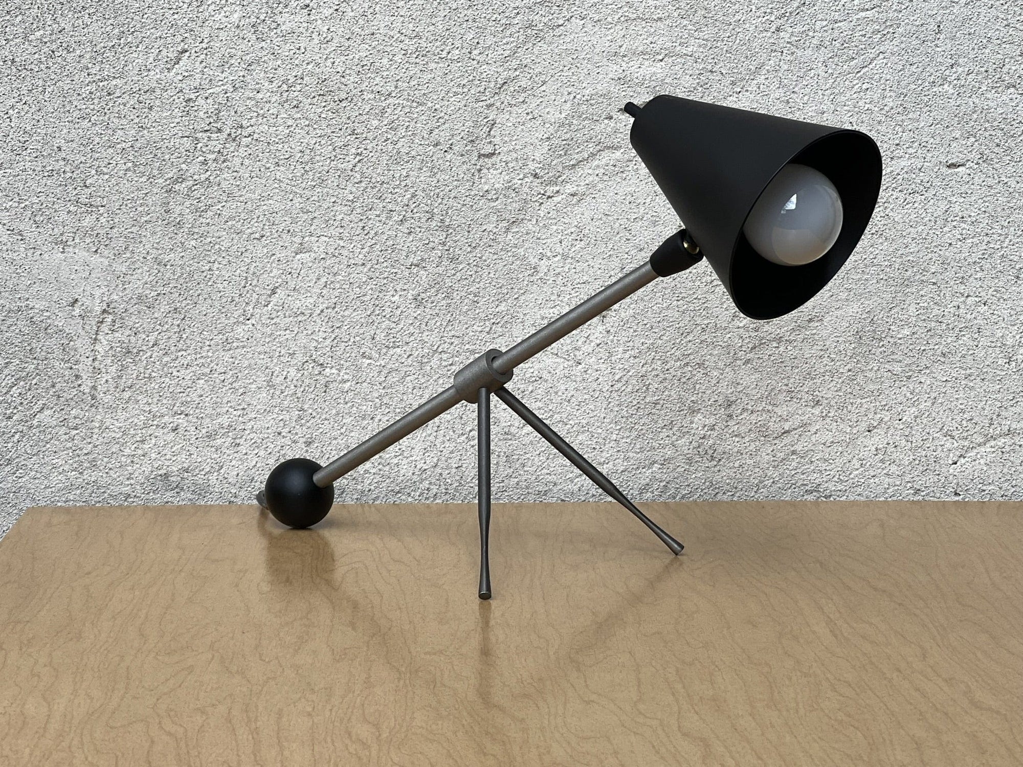 I Like Mikes Mid Century Modern lighting Small Modern Black Metal Task Desk Lamp