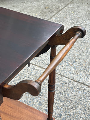 I Like Mikes Mid Century Modern Paalman Drop Handle Wooden Tea Cart, Drop Sides, Wagon Wheels, 100% Restored