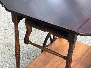 I Like Mikes Mid Century Modern Paalman Drop Handle Wooden Tea Cart, Drop Sides, Wagon Wheels, 100% Restored