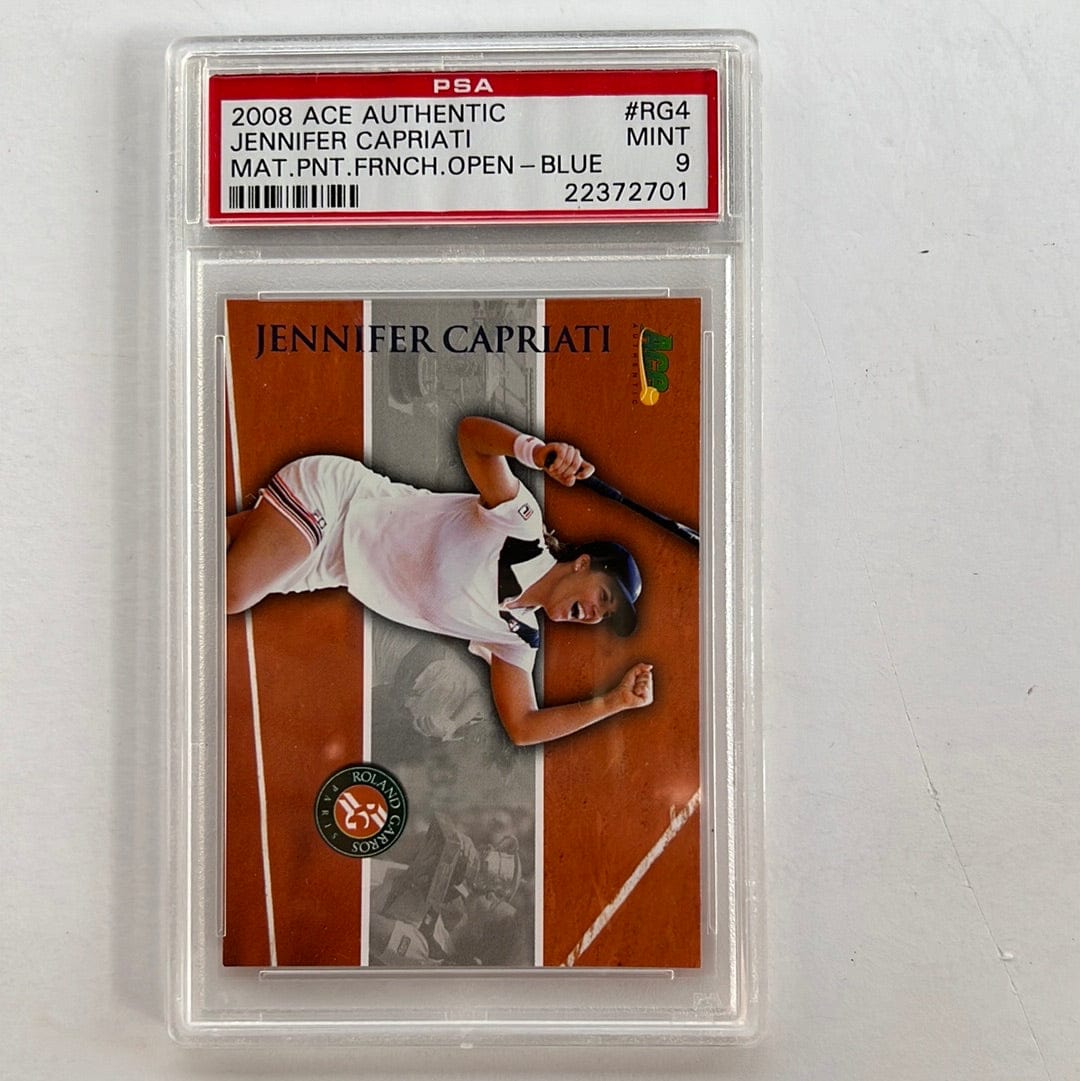 I Like Mikes Mid Century Modern PSA 2008 ACE AUTHENTIC JENNIFER CAPRIATI MAT.PNT.FRNCH.OPEN-BLUE