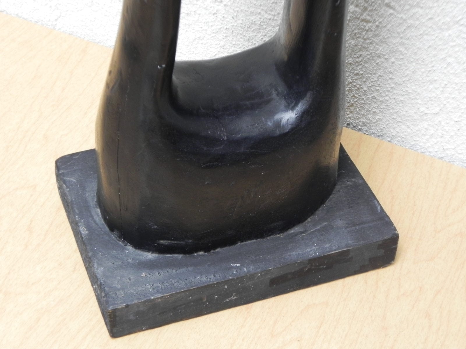 I Like Mikes Mid Century Modern Sculptures & Statues Tall Thin Black Wood Parent Child Floor Statue from Ghana