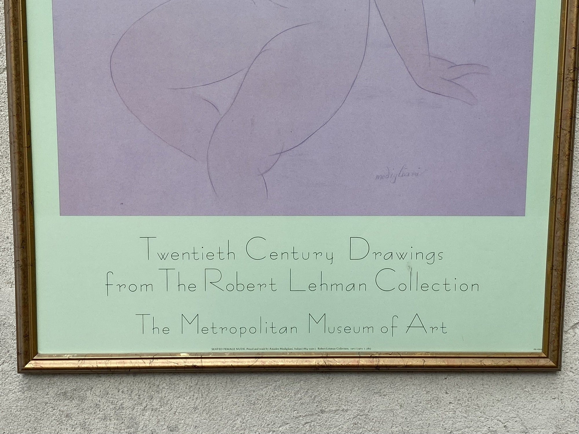 I Like Mikes Mid Century Modern Seated Female Nude by Modigliani, Exhibition Poster for Robert Lehman Collection, Metropolitan Museum of Art