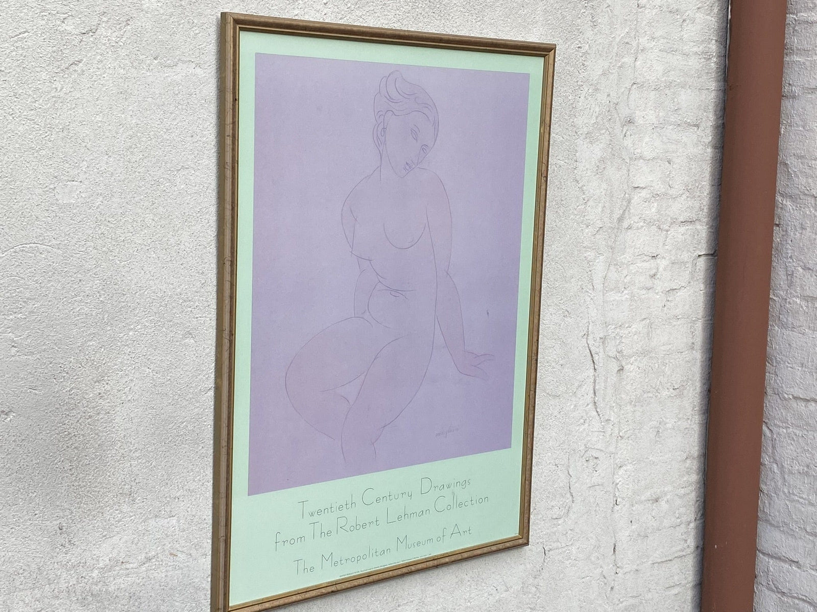 I Like Mikes Mid Century Modern Seated Female Nude by Modigliani, Exhibition Poster for Robert Lehman Collection, Metropolitan Museum of Art