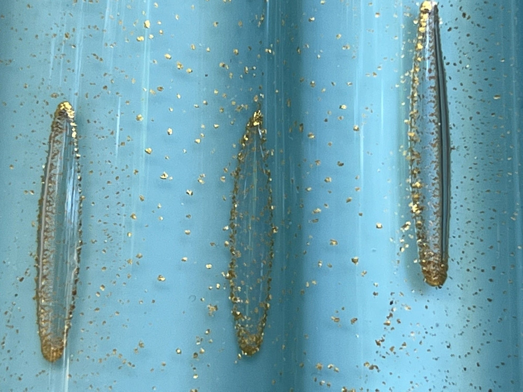 I Like Mikes Mid Century Modern Tall Blue Gold Vintage Murano Fluted Glass Table Lamp Gold Base
