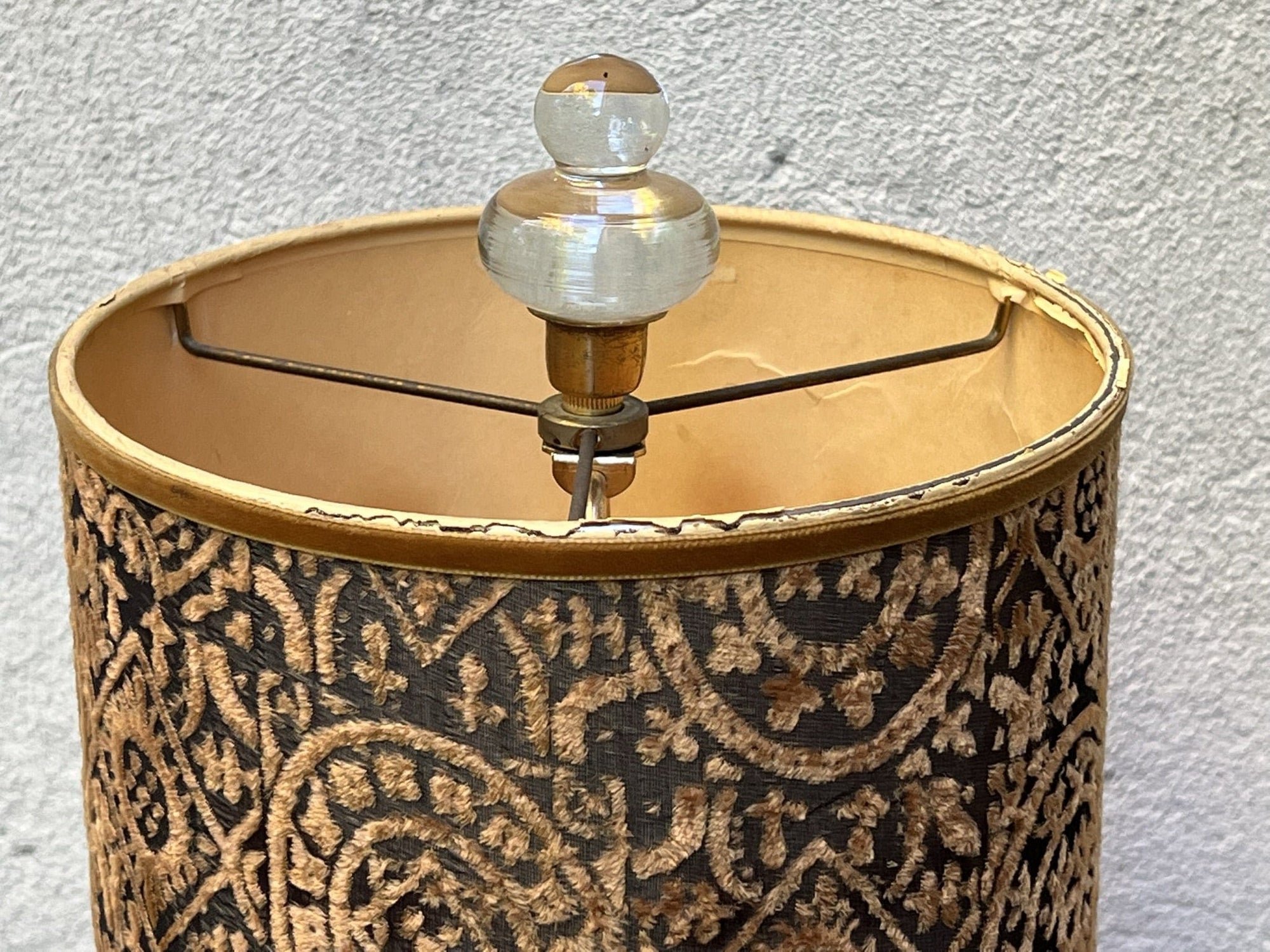 I Like Mikes Mid Century Modern Tall Blue Gold Vintage Murano Fluted Glass Table Lamp Gold Base