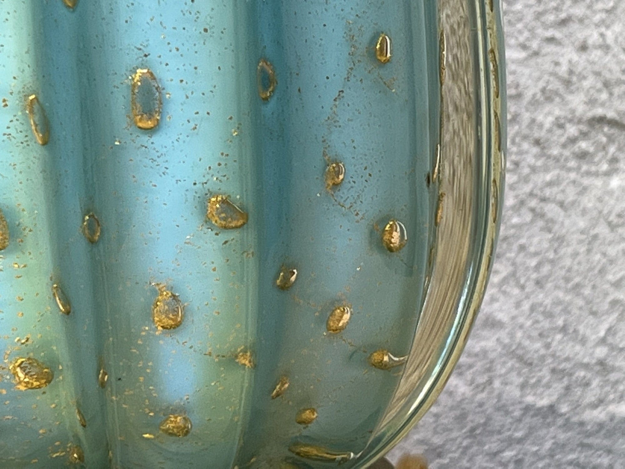 I Like Mikes Mid Century Modern Tall Blue Gold Vintage Murano Fluted Glass Table Lamp Gold Base