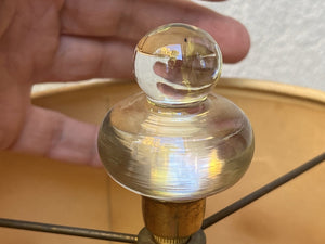 I Like Mikes Mid Century Modern Tall Blue Gold Vintage Murano Fluted Glass Table Lamp Gold Base