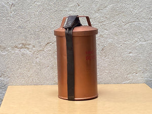 I Like Mikes Mid Century Modern Vintage Copper Hand Red Flair Distress Signal Cannister with Leather Strap
