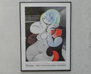 I Like Mikes Mid Century Modern Wall Decor & Art Framed Exhibition Poster 1994  Picasso at The Tate Gallery London "Nude Woman in Red Armchair"