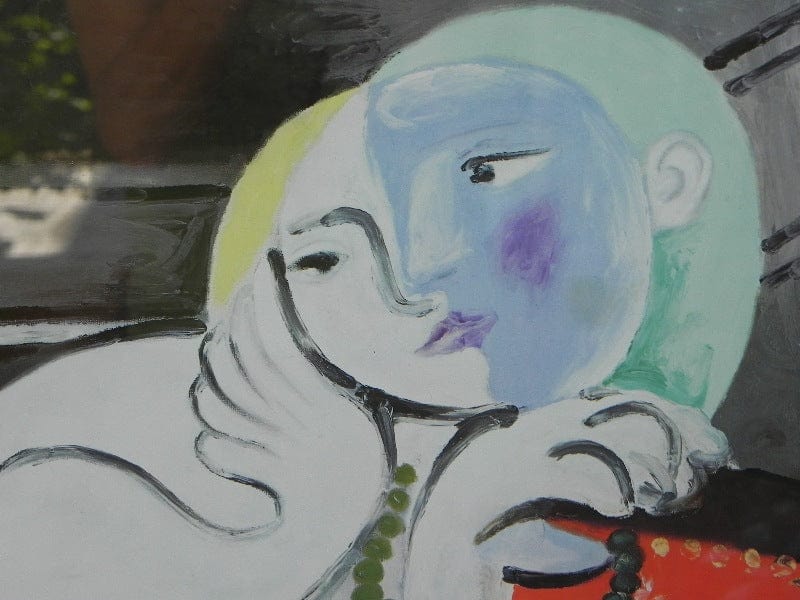 I Like Mikes Mid Century Modern Wall Decor & Art Framed Exhibition Poster 1994  Picasso at The Tate Gallery London "Nude Woman in Red Armchair"