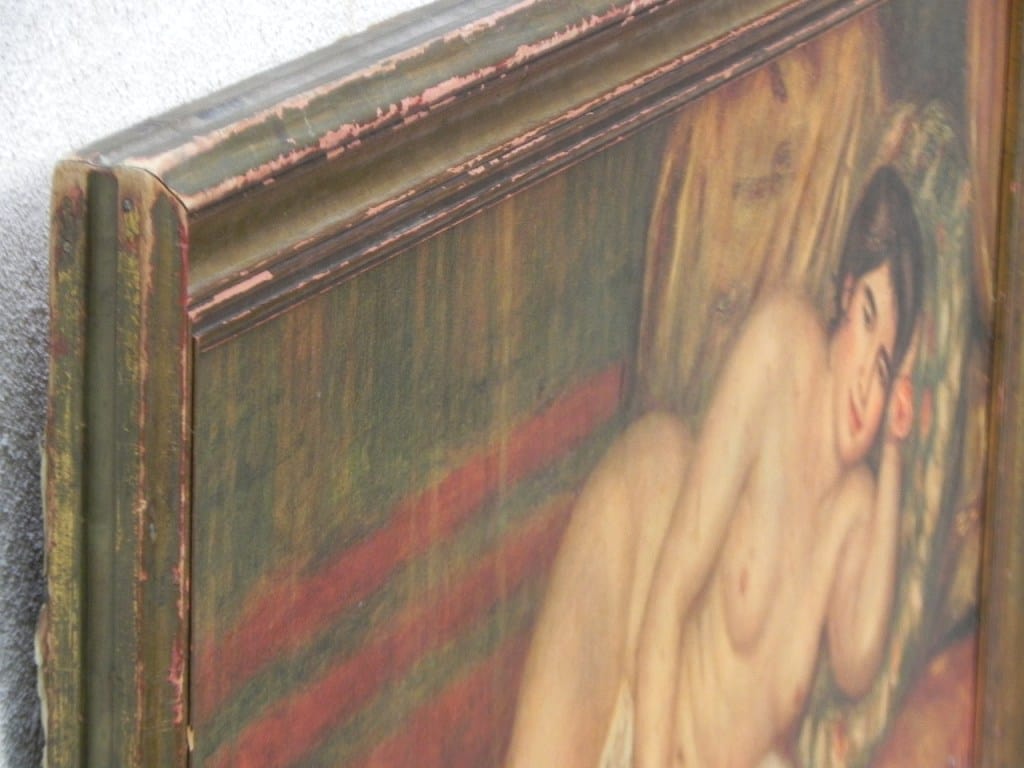 I Like Mikes Mid Century Modern Wall Decor & Art Large Renoir Reclining Nude (Gabrielle), Femme nue couchée, Antique Reproduction