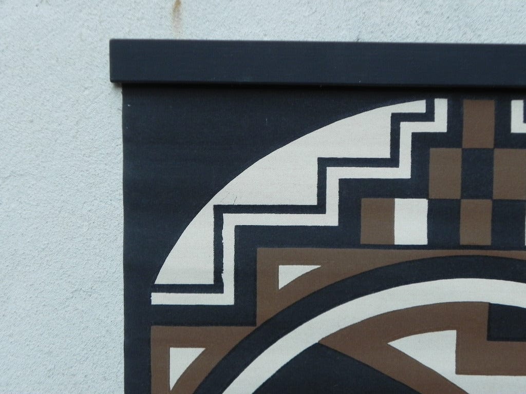 I Like Mikes Mid Century Modern Wall Decor & Art Lars Hawkes Serigraph Wall Hanging, Signed 1970s Native American-inspired