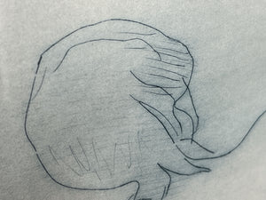 I Like Mikes Mid Century Modern Wall Decor & Art "Pat" Nude Sketch, Signed Print by Etienne Ret, Framed