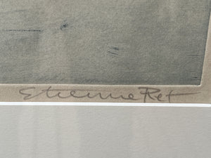 I Like Mikes Mid Century Modern Wall Decor & Art "Pat" Nude Sketch, Signed Print by Etienne Ret, Framed