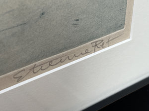 I Like Mikes Mid Century Modern Wall Decor & Art "Pat" Nude Sketch, Signed Print by Etienne Ret, Framed