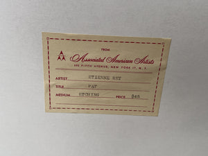 I Like Mikes Mid Century Modern Wall Decor & Art "Pat" Nude Sketch, Signed Print by Etienne Ret, Framed