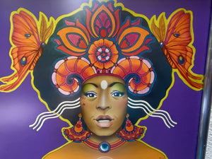 I Like Mikes Mid Century Modern Wall Decor & Art Pop Art Woman Purple and Red Poster Framed by David Edward Byrd