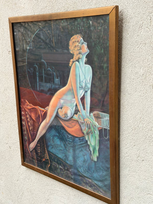 I Like Mikes Mid Century Modern Wall Decor & Art Vintage Framed Persian Night by T. Anaw Hesser