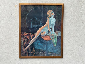 I Like Mikes Mid Century Modern Wall Decor & Art Vintage Framed Persian Night by T. Anaw Hesser