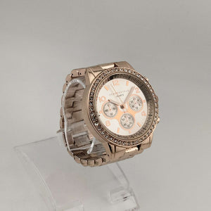 I Like Mikes Mid Century Modern Watches Aeropostale Women's Rose Gold Quartz Watch, Round Chronograph Dial, Bracelet Strap