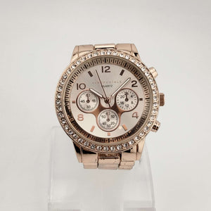 I Like Mikes Mid Century Modern Watches Aeropostale Women's Rose Gold Quartz Watch, Round Chronograph Dial, Bracelet Strap
