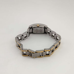 I Like Mikes Mid Century Modern Watches Anne Klein Women's Silver Tone Watch, Gold Tone Accents, Rectangular Dial, Link Strap