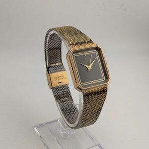 I Like Mikes Mid Century Modern Watches Armitron Men's Gold Tone Quartz Watch, Rectangle Dial, Jewel Detail, Adjustable Mesh Strap