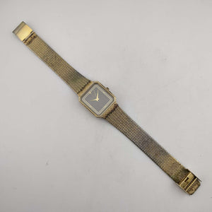 I Like Mikes Mid Century Modern Watches Armitron Men's Gold Tone Quartz Watch, Rectangle Dial, Jewel Detail, Adjustable Mesh Strap