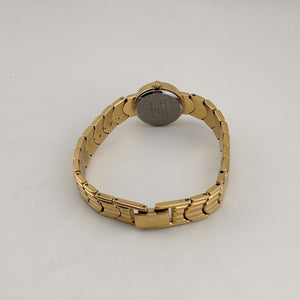 I Like Mikes Mid Century Modern Watches Armitron Women's Gold Tone Quartz Watch, Round White Dial, Bracelet Strap