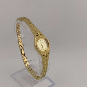 I Like Mikes Mid Century Modern Watches Berenger Women's Gold Tone Watch, Rounded Square Face, Hash Hour Markers, Gold Dial, Bracelet Strap