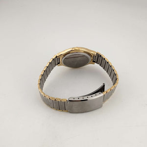 I Like Mikes Mid Century Modern Watches Bulova Men's Mixed Metal Tone Quartz Watch, Round Yellow Dial, Date Window, Bracelet Strap