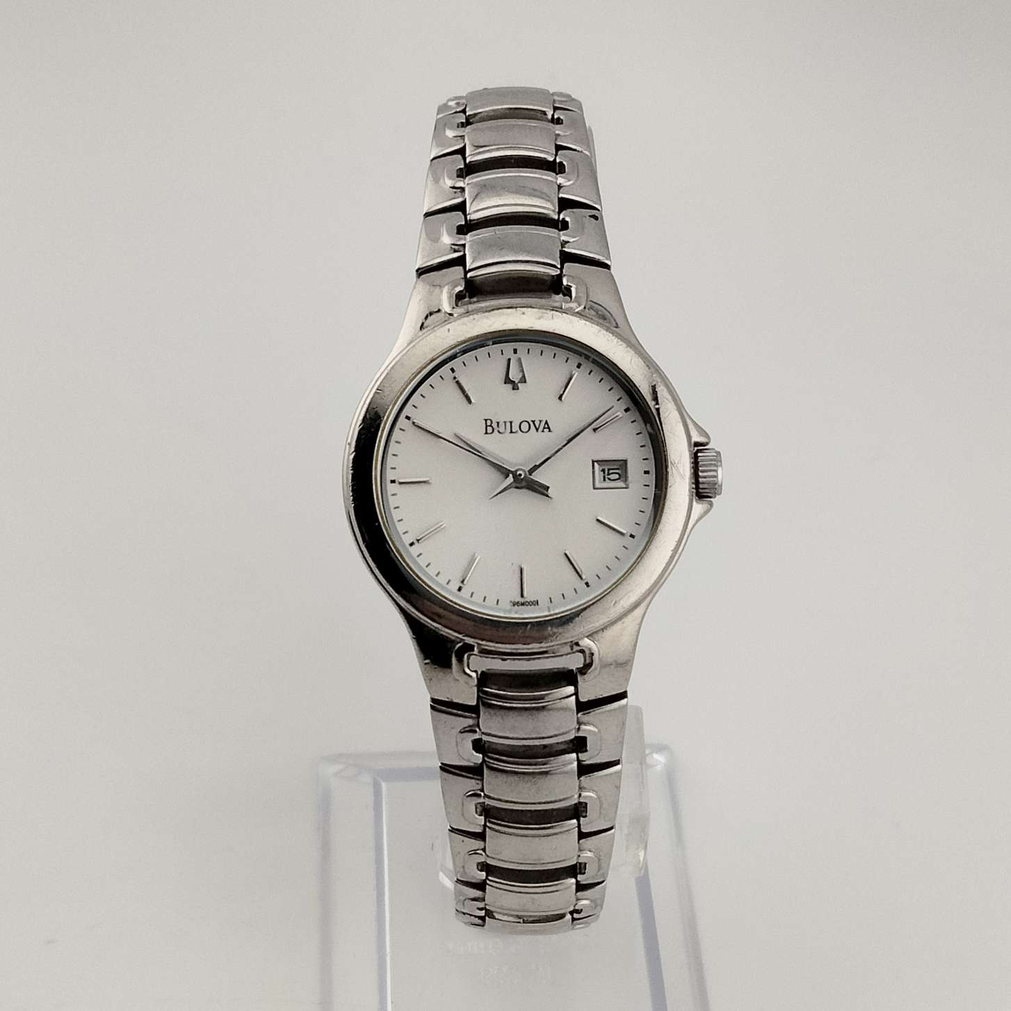 Bulova Quartz Silvertone Stainless Bracelet Watch Bulova Silver Tone Watch with Gold Accents, Circular Dial  main image 4