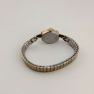 I Like Mikes Mid Century Modern Watches Bulova Quartz Petite Gold Tone Watch, Oval Dial, Stretch Strap