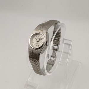 I Like Mikes Mid Century Modern Watches Bulova Women's Accutron Quartz Watch, Silver Tone, Circle Dial, Bracelet Strap