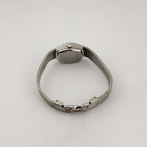 I Like Mikes Mid Century Modern Watches Bulova Women's Accutron Quartz Watch, Silver Tone, Circle Dial, Bracelet Strap