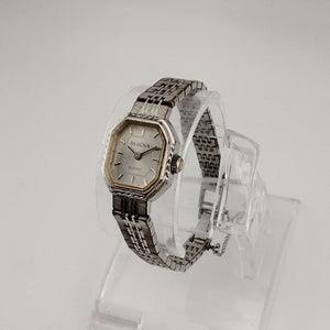 I Like Mikes Mid Century Modern Watches Bulova Women's Silver Tone Quartz Watch, Octagonal Dial, Bracelet Strap