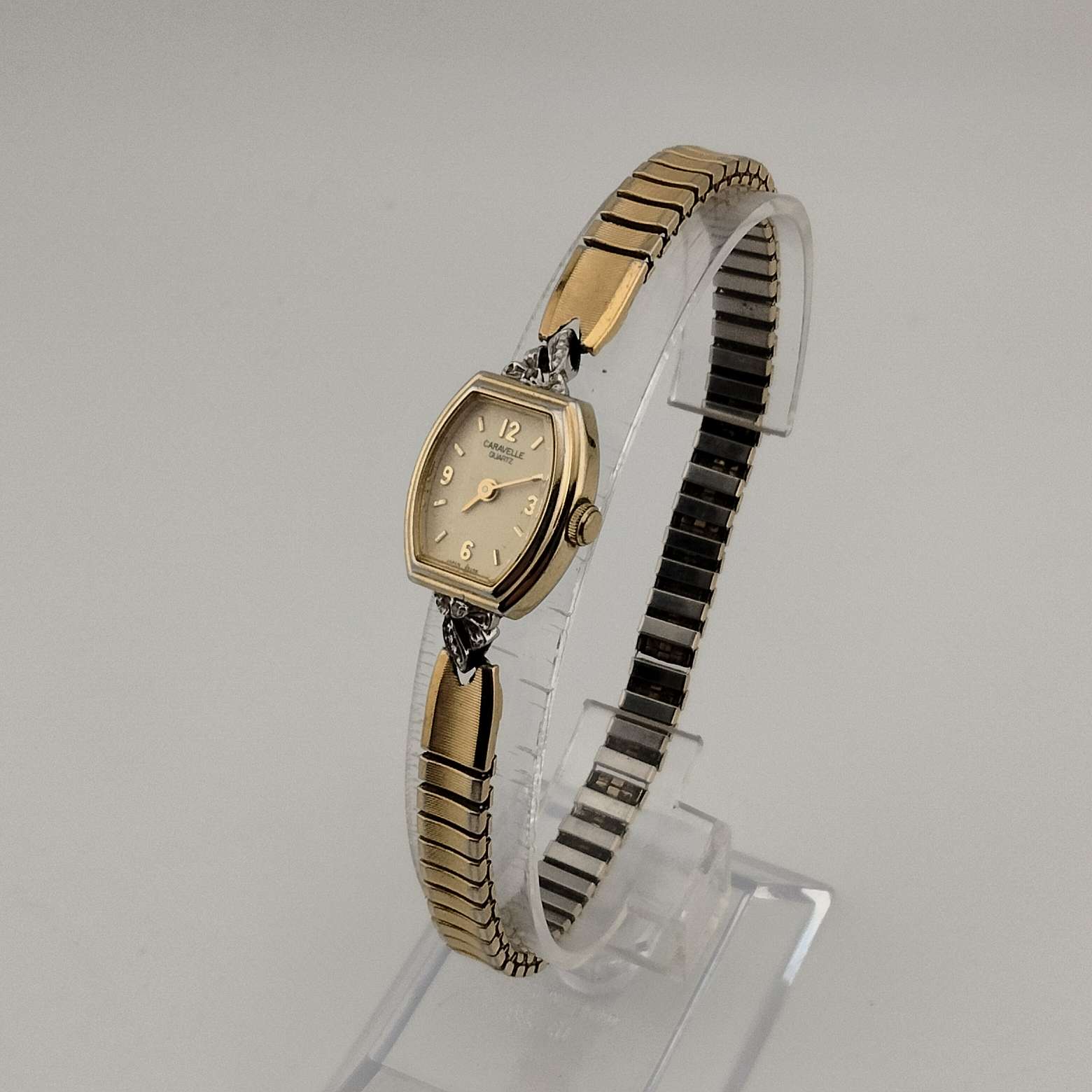 Caravelle by Bulova Quartz Petite Gold Tone Watch, Oval Dial 