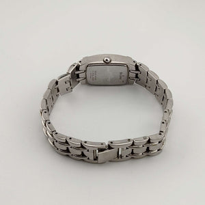 I Like Mikes Mid Century Modern Watches Caravelle by Bulova Women's Watch, Silver Tone, Black Rectangular Dial, Bracelet Strap