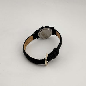 I Like Mikes Mid Century Modern Watches Casio Men's Quartz Watch, Round White Dial, Black Croco Grain Leather Strap