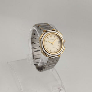 I Like Mikes Mid Century Modern Watches Charles Jourdan Women's Quartz Mixed Metal Tone Quartz Watch, Round Face, Date Window, Bracelet Strap