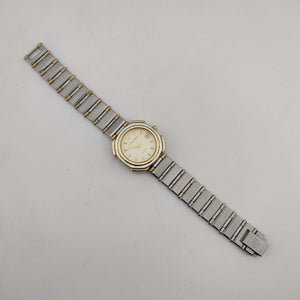 I Like Mikes Mid Century Modern Watches Charles Jourdan Women's Quartz Mixed Metal Tone Quartz Watch, Round Face, Date Window, Bracelet Strap