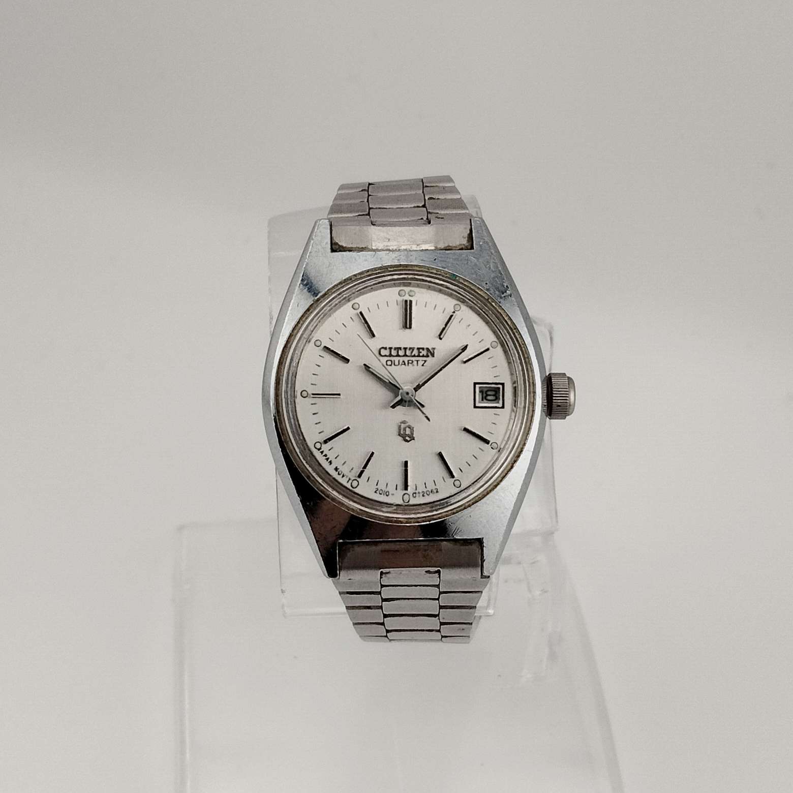 I Like Mikes Mid Century Modern Watches Citizen Men's Silver Tone Quartz Watch, Date Window, Bracelet Strap