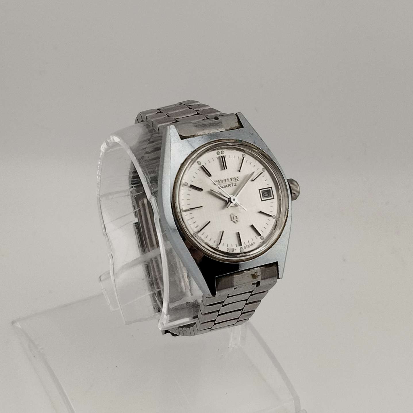 I Like Mikes Mid Century Modern Watches Citizen Men's Silver Tone Quartz Watch, Date Window, Bracelet Strap
