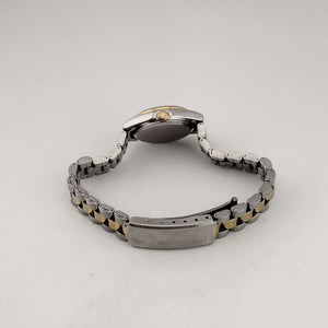 I Like Mikes Mid Century Modern Watches Citizen Men's Silver Tone Quartz Watch, Gold Tone Accents, Round Grey Dial, Date and Day Window, Bracelet Strap