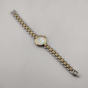 I Like Mikes Mid Century Modern Watches Citizen Mixed Metal Tone Women's Quartz Watch, Circular Mother of Pearl Dial, Bracelet Strap