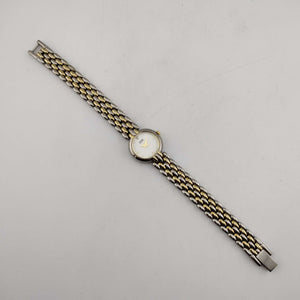 I Like Mikes Mid Century Modern Watches Citizen Mixed Metal Tone Women's Quartz Watch, Circular White Dial, Jewel Detail, Bracelet Strap